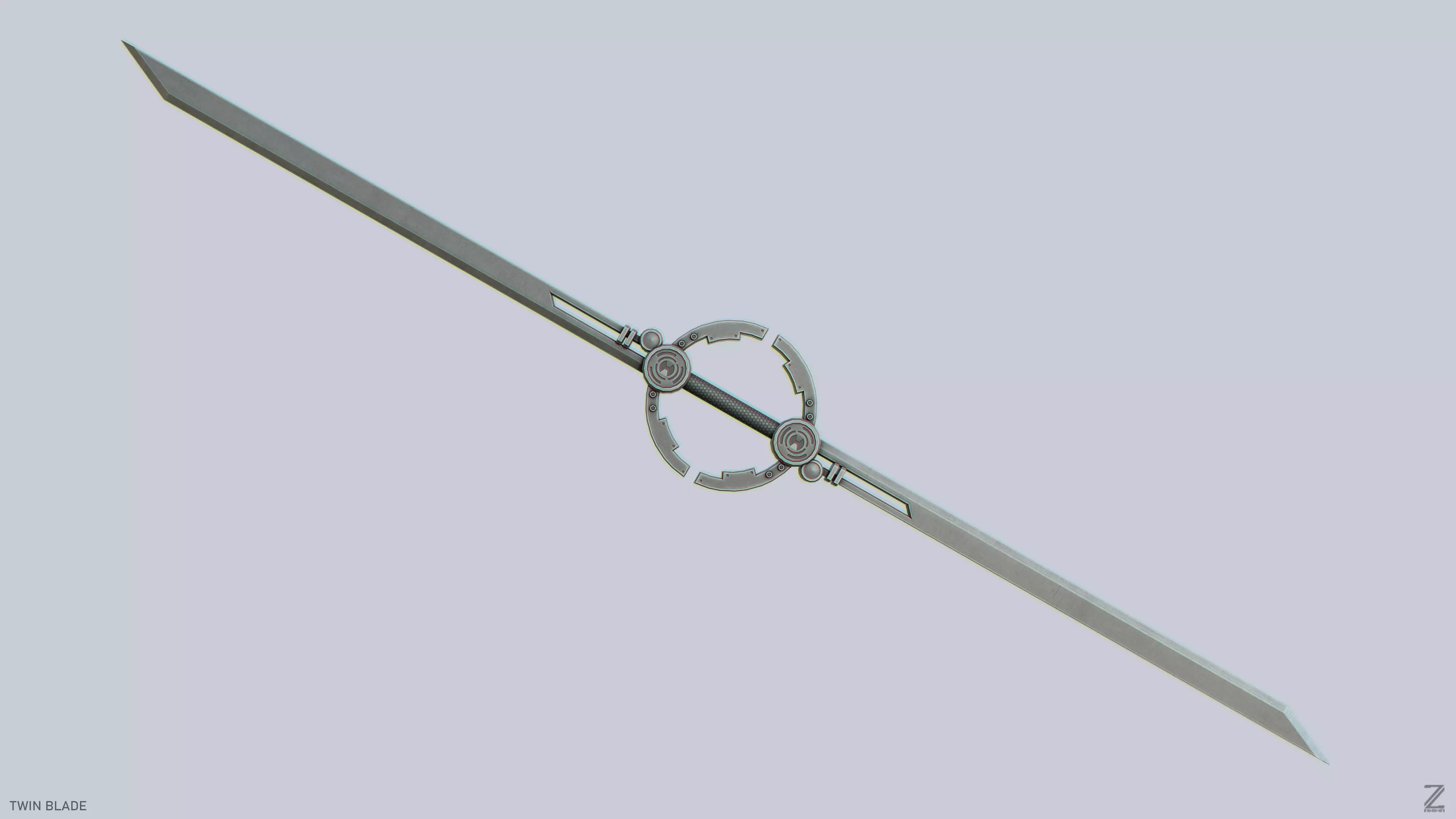 Twinblade Low-poly 3D model_0