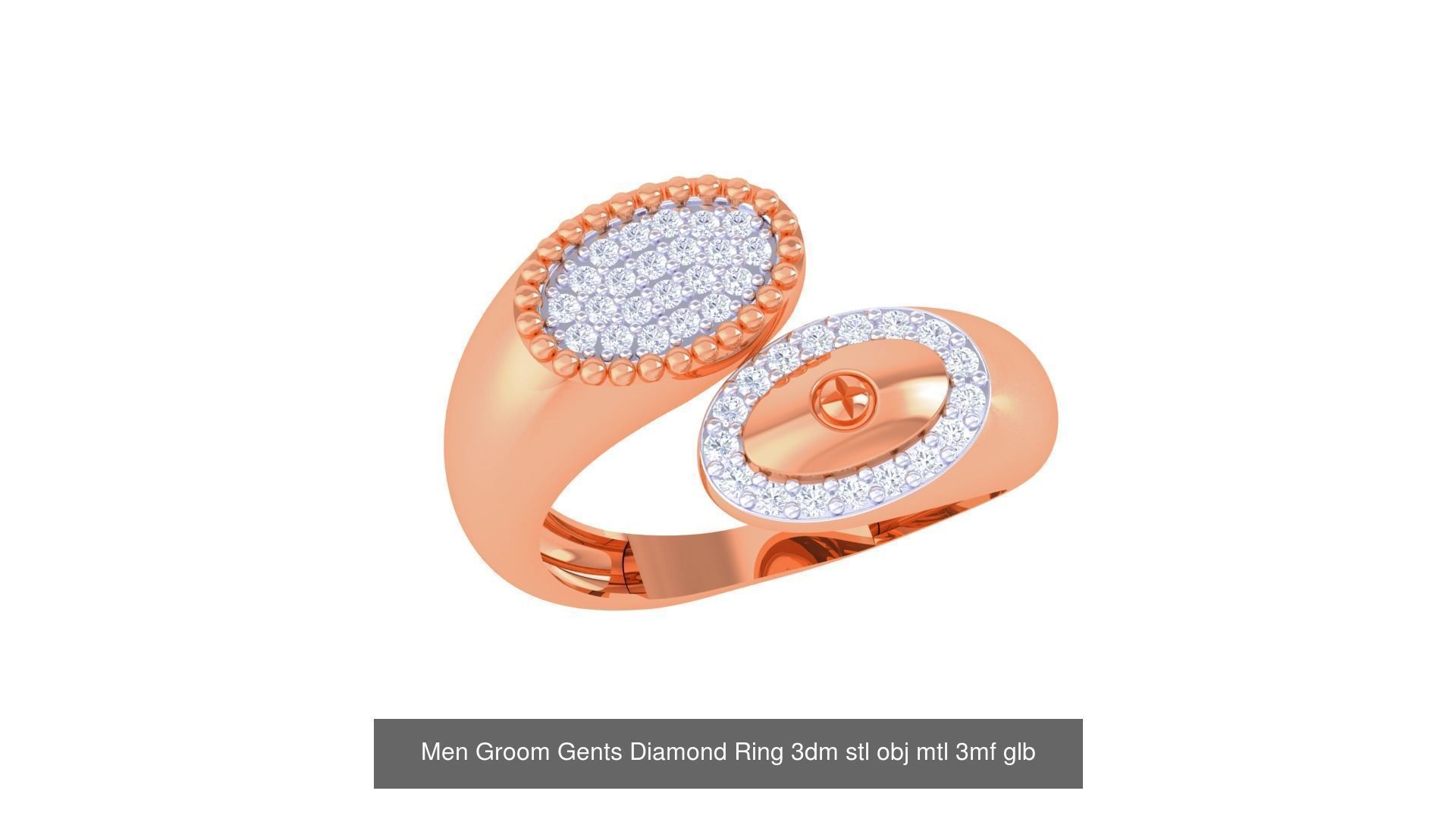 197 Men Groom Gents Diamond Ring 3dm stl obj mtl 3mf glb 3D Model Collection_93