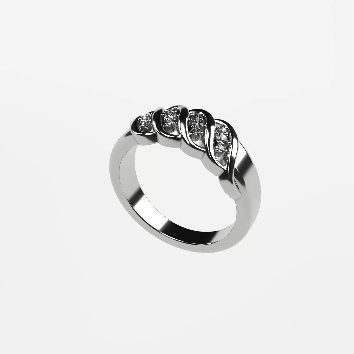 twelve stone ocean engagement ring 3D print model