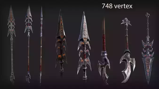 Spear Weapon Fantasy game ready  4K