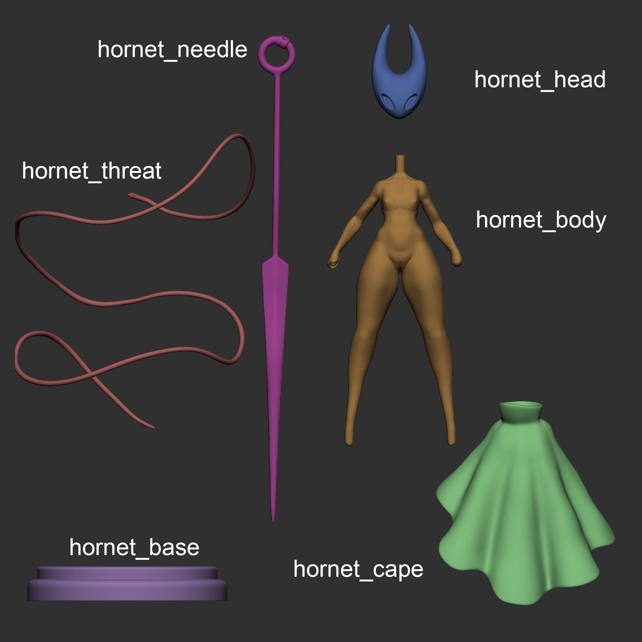 HORNET FIGURE - HOLLOW KNIGHT AND SILKSONG 3D print model_2