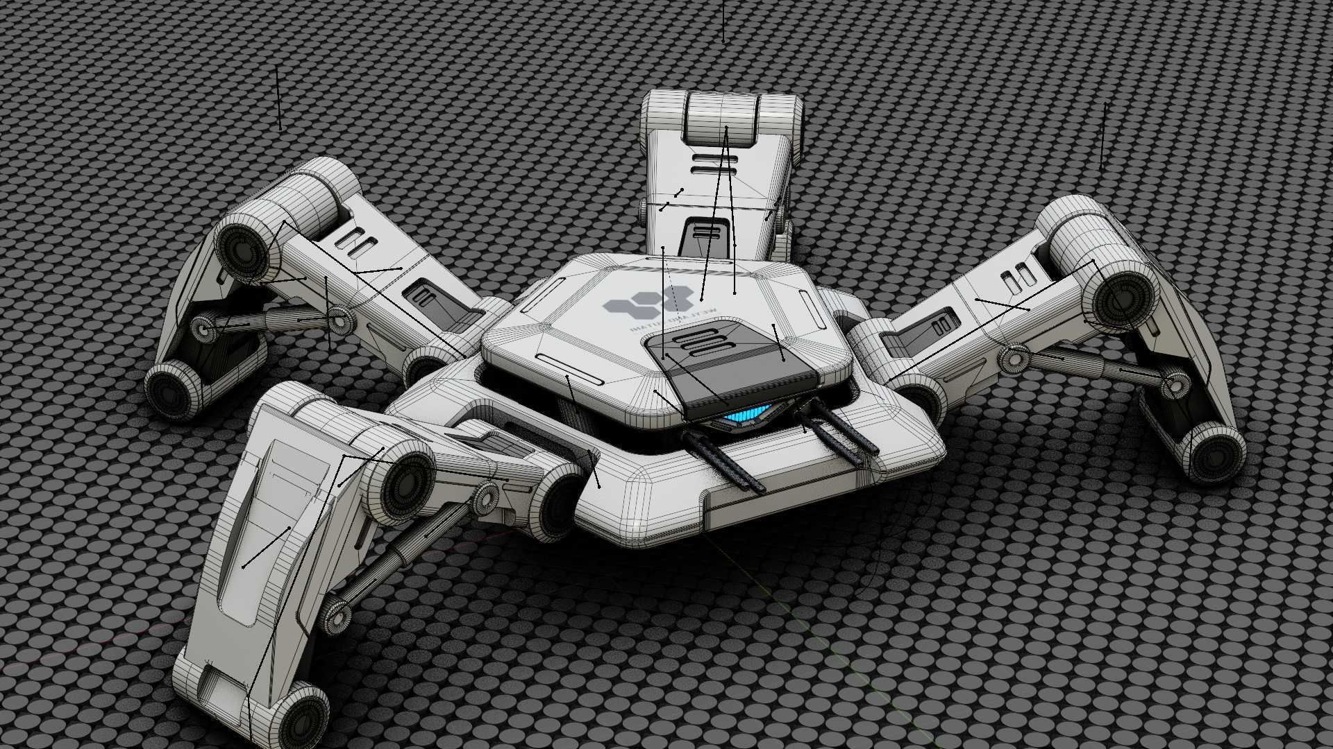 SPIDER BOT-XB-500 RIGGED 3D model_35