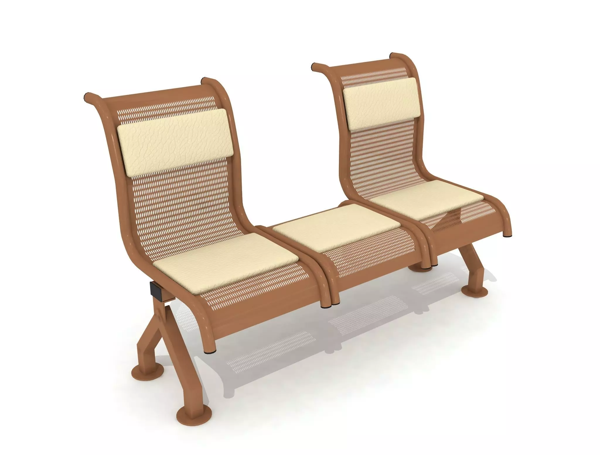 3D Metro Station Bench 13 3D model