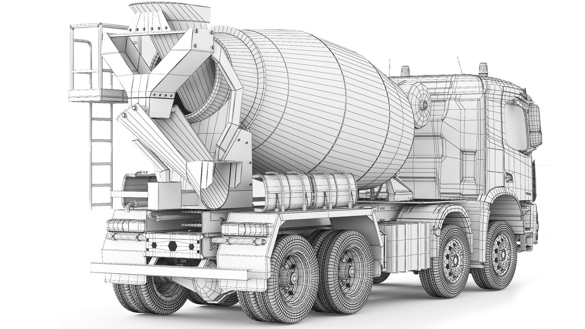 Mercedes-Benz Arocs 3540 Concrete Mixer 2022 3D model_9