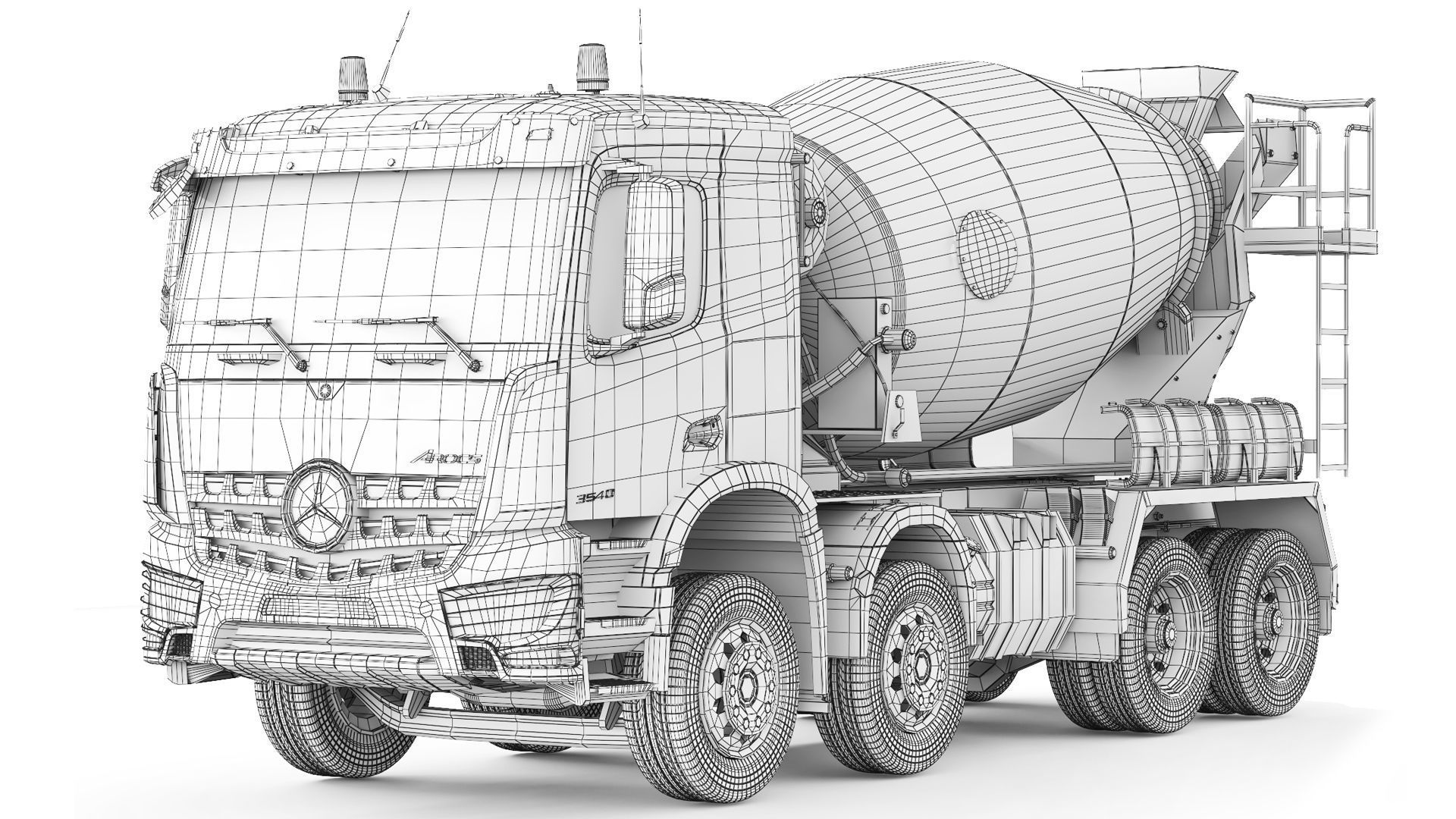 Mercedes-Benz Arocs 3540 Concrete Mixer 2022 3D model_8