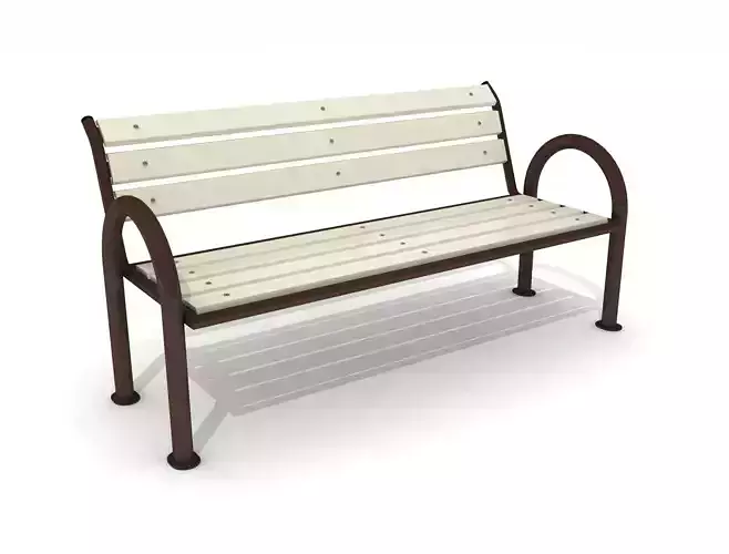 Outdoor Park Composite Bench 09 3D model