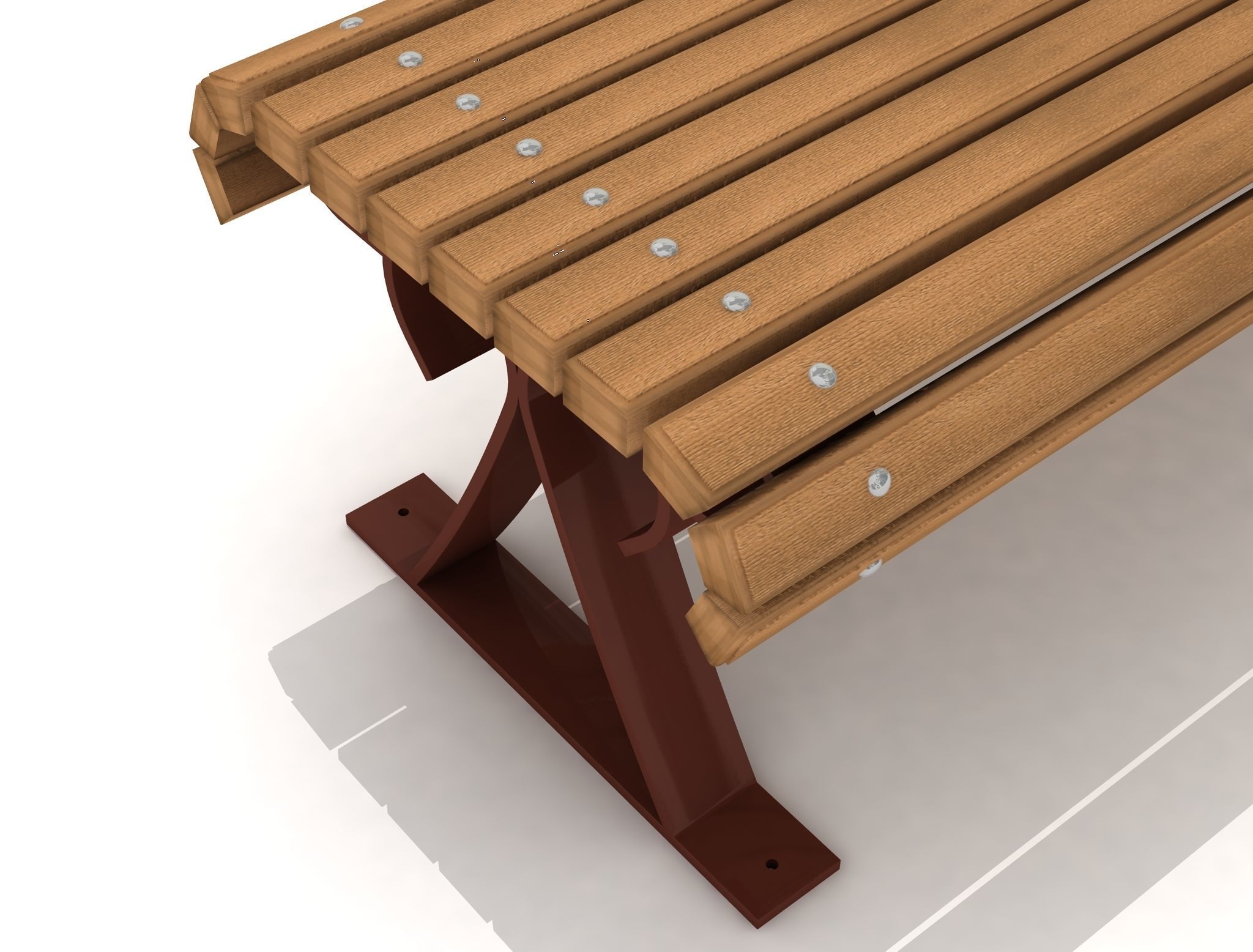  Train Station Bench 06  3D model_4