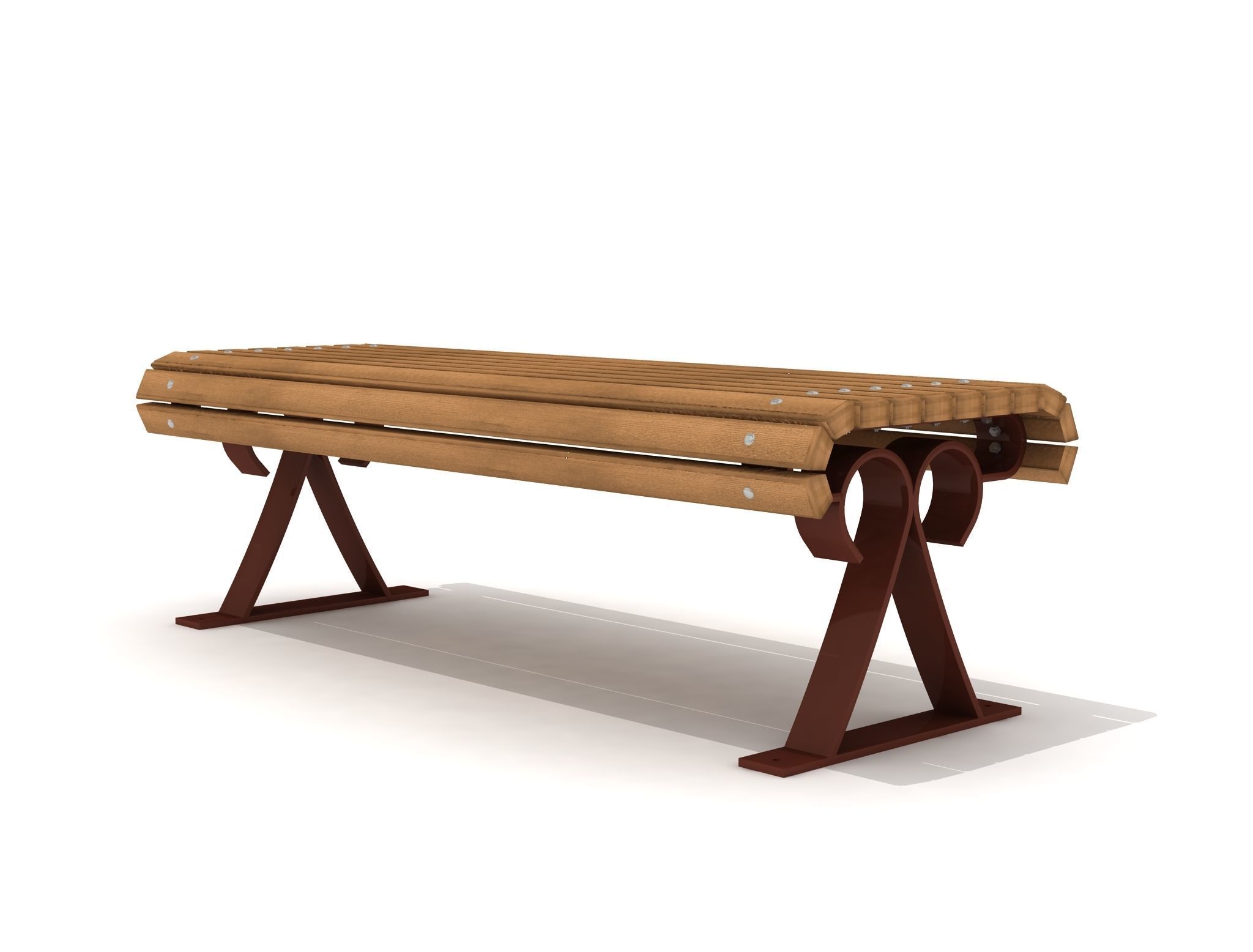  Train Station Bench 06  3D model_2