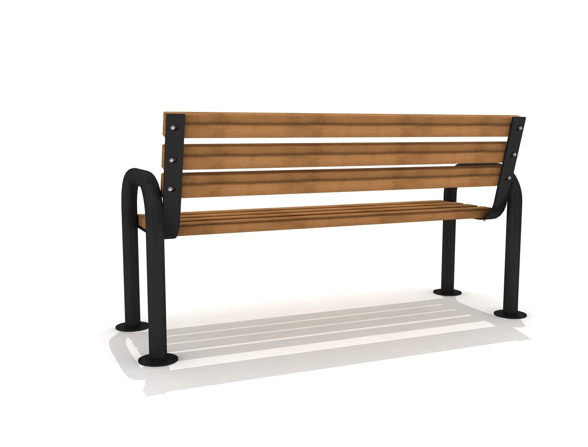  Outdoor Bench 02 3D model_4