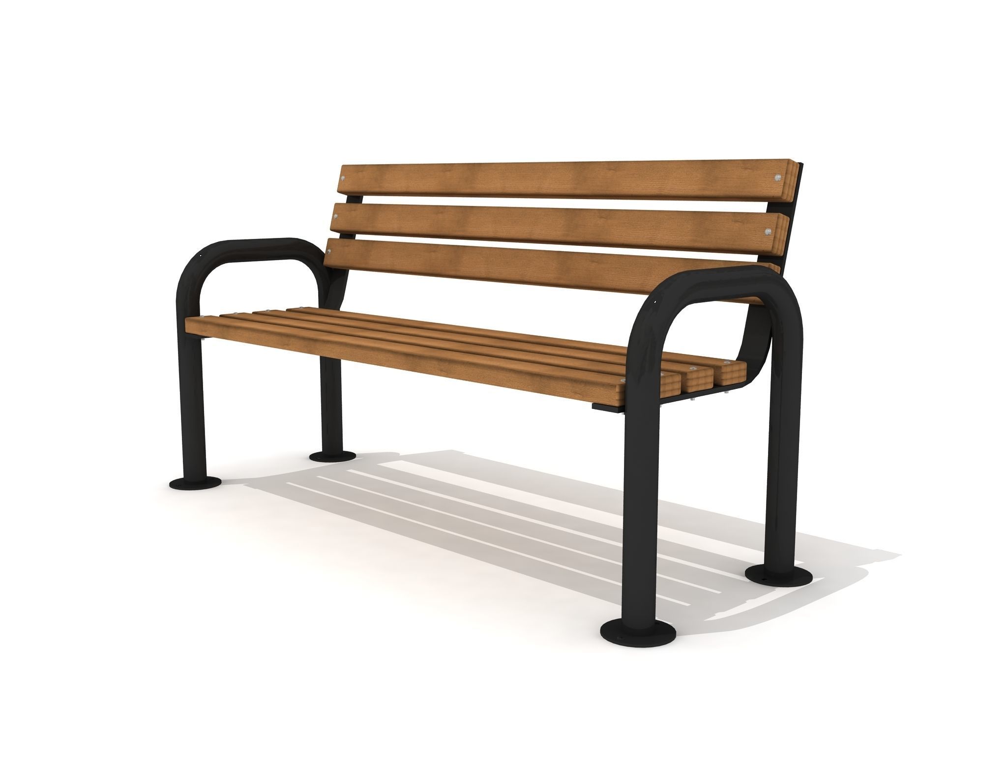  Outdoor Bench 02 3D model_2