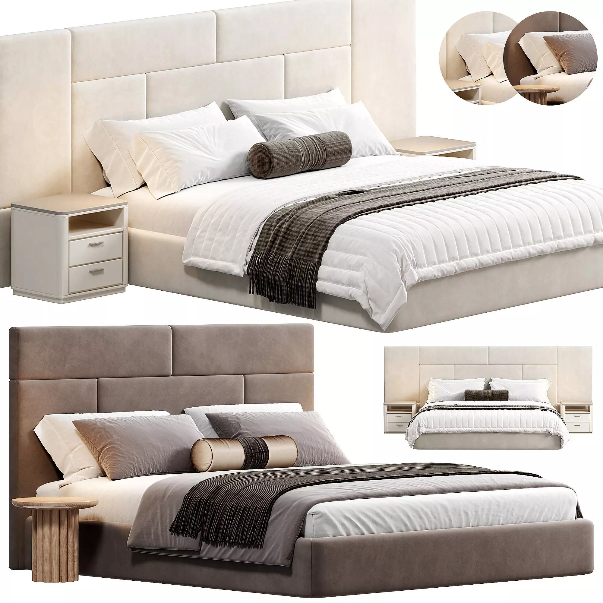 Beckham Bed Abbington Charred Brown By Highfashionhome 3D model