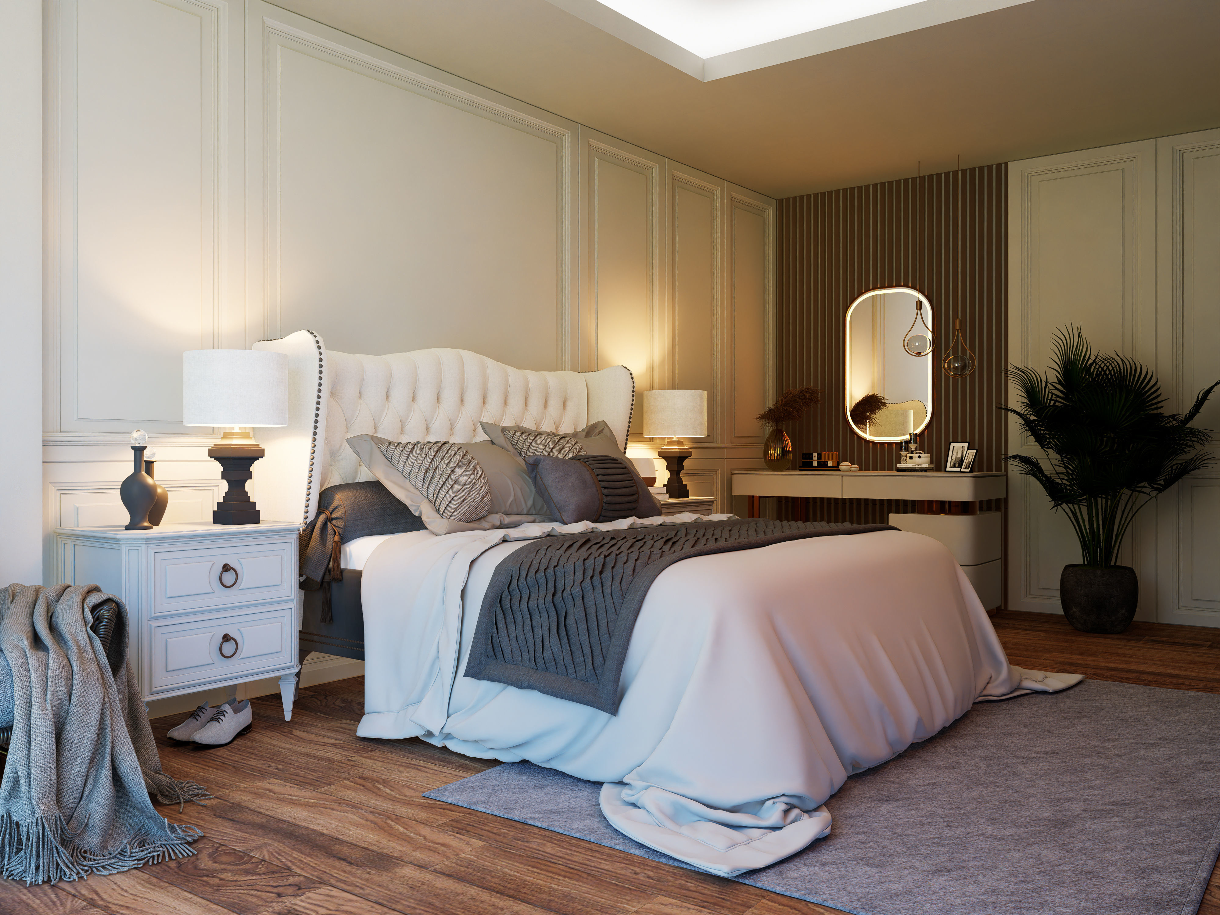 3D model White Bedroom D5 Render Scene VR / AR / low-poly | CGTrader