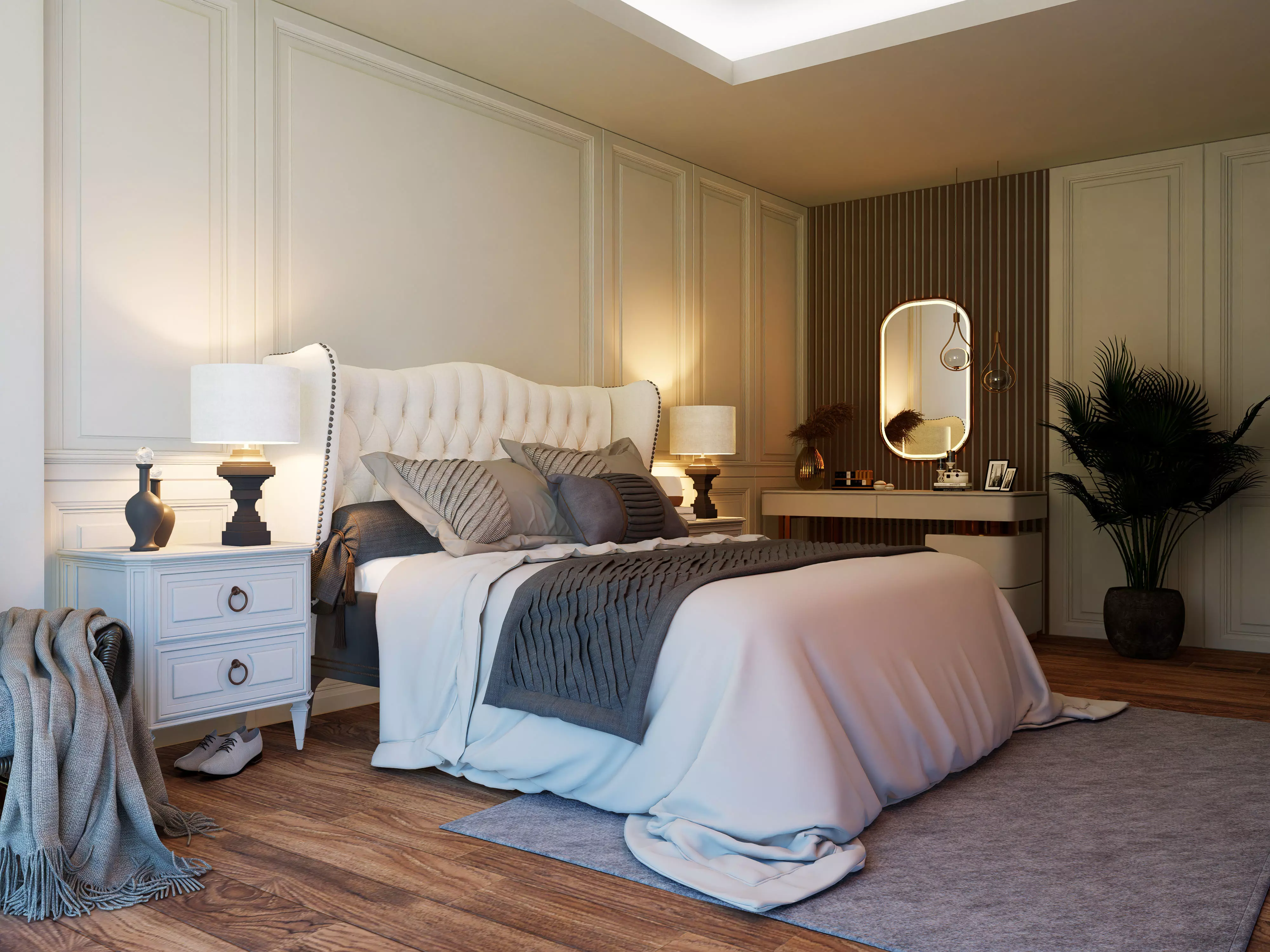 White Bedroom D5 Render Scene Low-poly 3D model_0