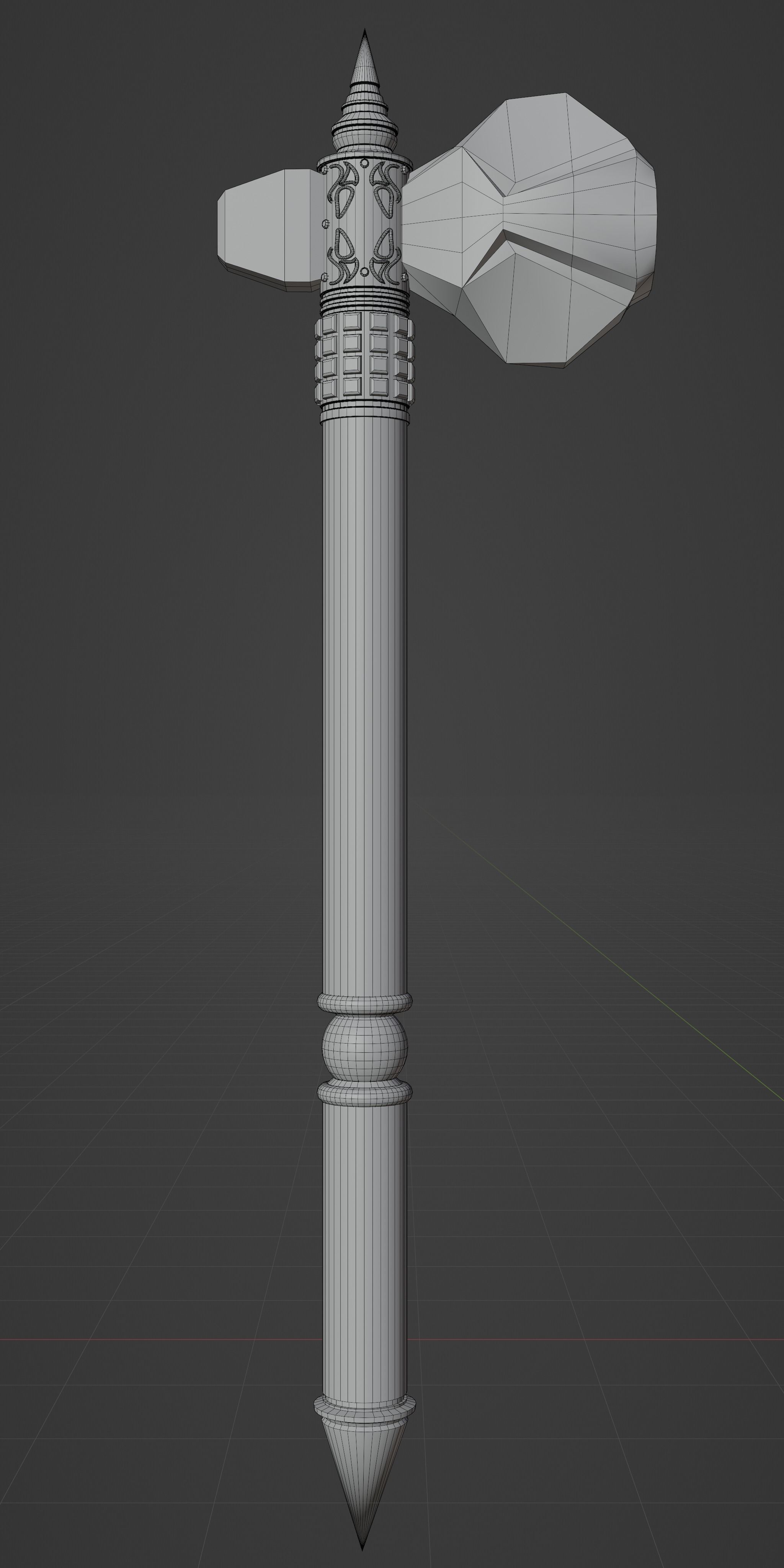 3 Beautiful Medieval War Hammers 3D Model Collection_9