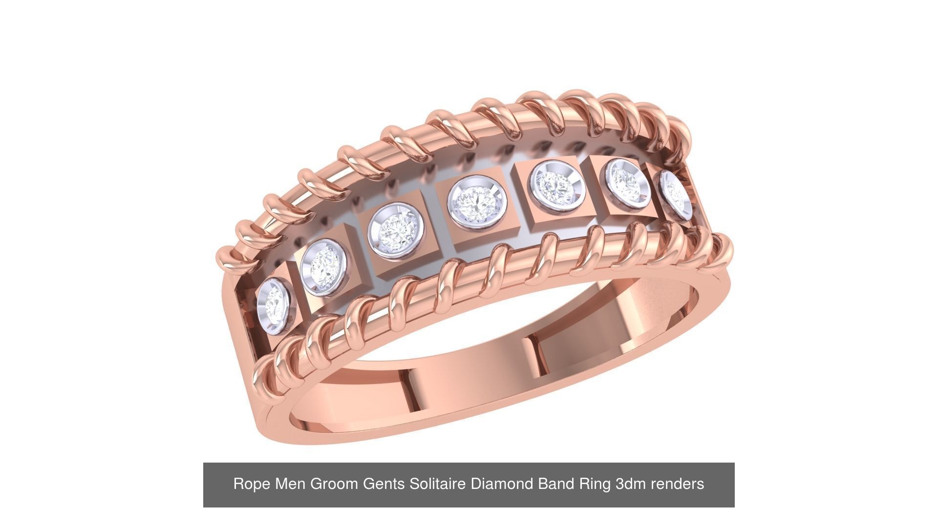 97 Solitaire Men Groom Gents Diamond Ring 3dm stl obj mtl 3mf  3D Model Collection_9