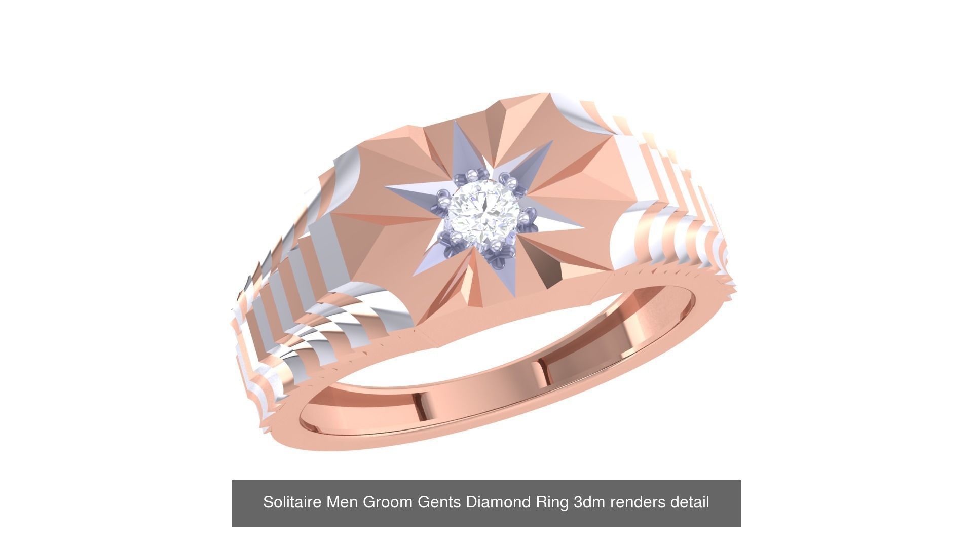 97 Solitaire Men Groom Gents Diamond Ring 3dm stl obj mtl 3mf  3D Model Collection_6