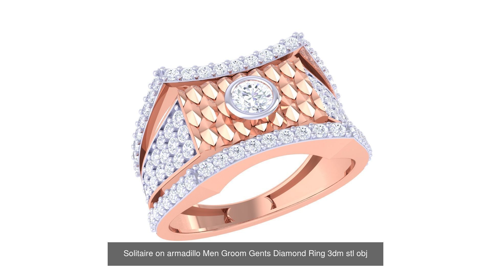 97 Solitaire Men Groom Gents Diamond Ring 3dm stl obj mtl 3mf  3D Model Collection_81