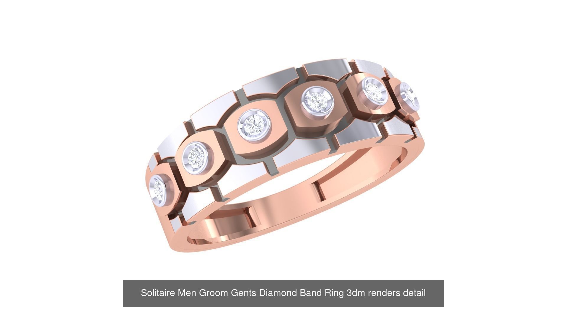 97 Solitaire Men Groom Gents Diamond Ring 3dm stl obj mtl 3mf  3D Model Collection_8