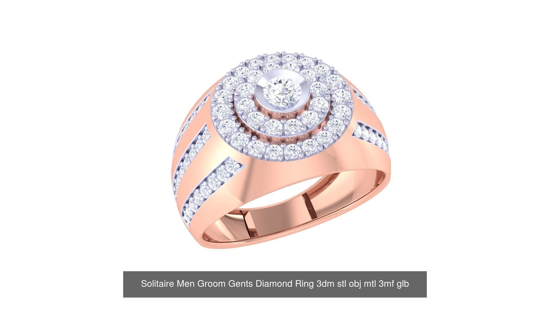 97 Solitaire Men Groom Gents Diamond Ring 3dm stl obj mtl 3mf  3D Model Collection_86