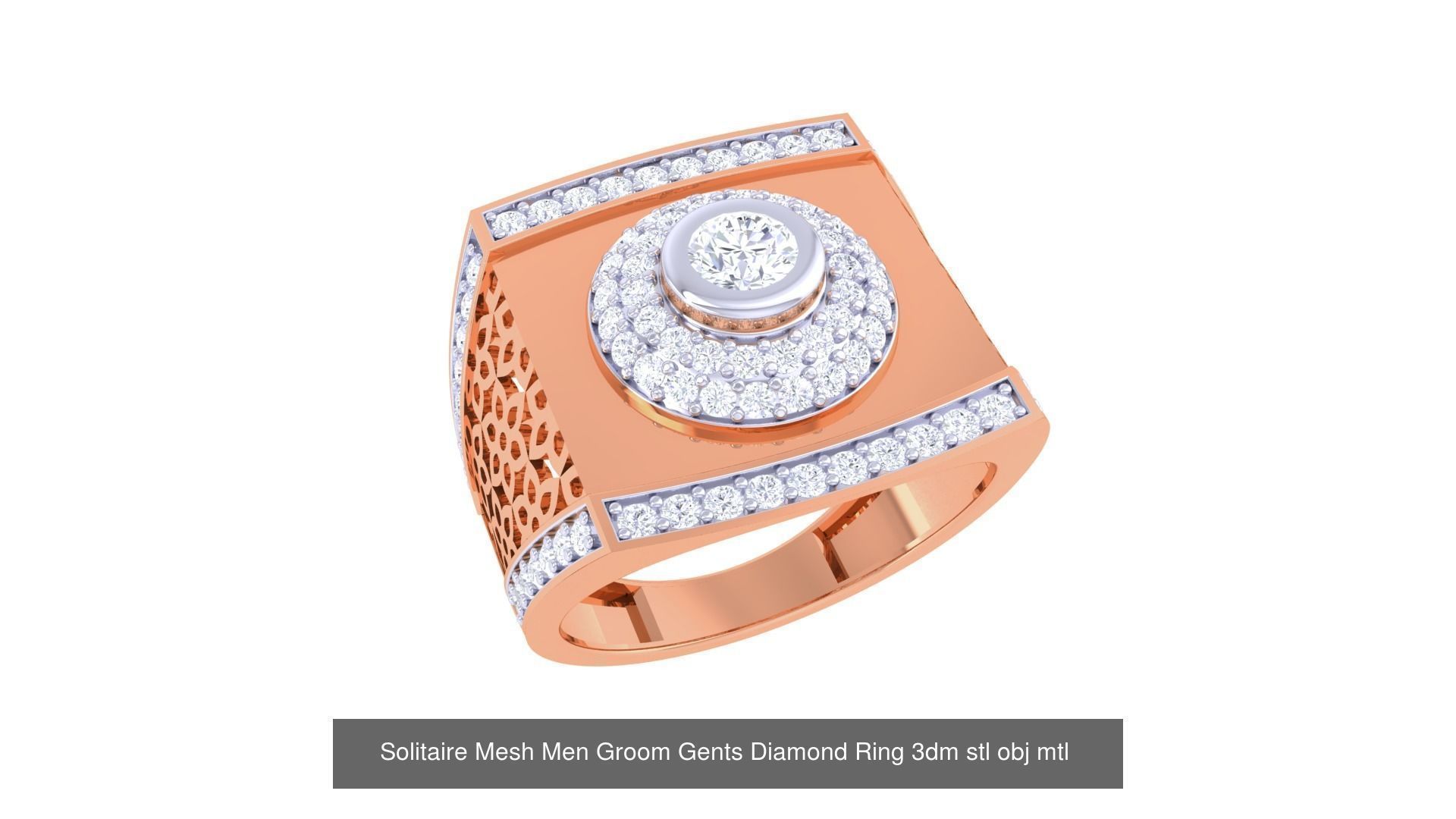 97 Solitaire Men Groom Gents Diamond Ring 3dm stl obj mtl 3mf  3D Model Collection_73