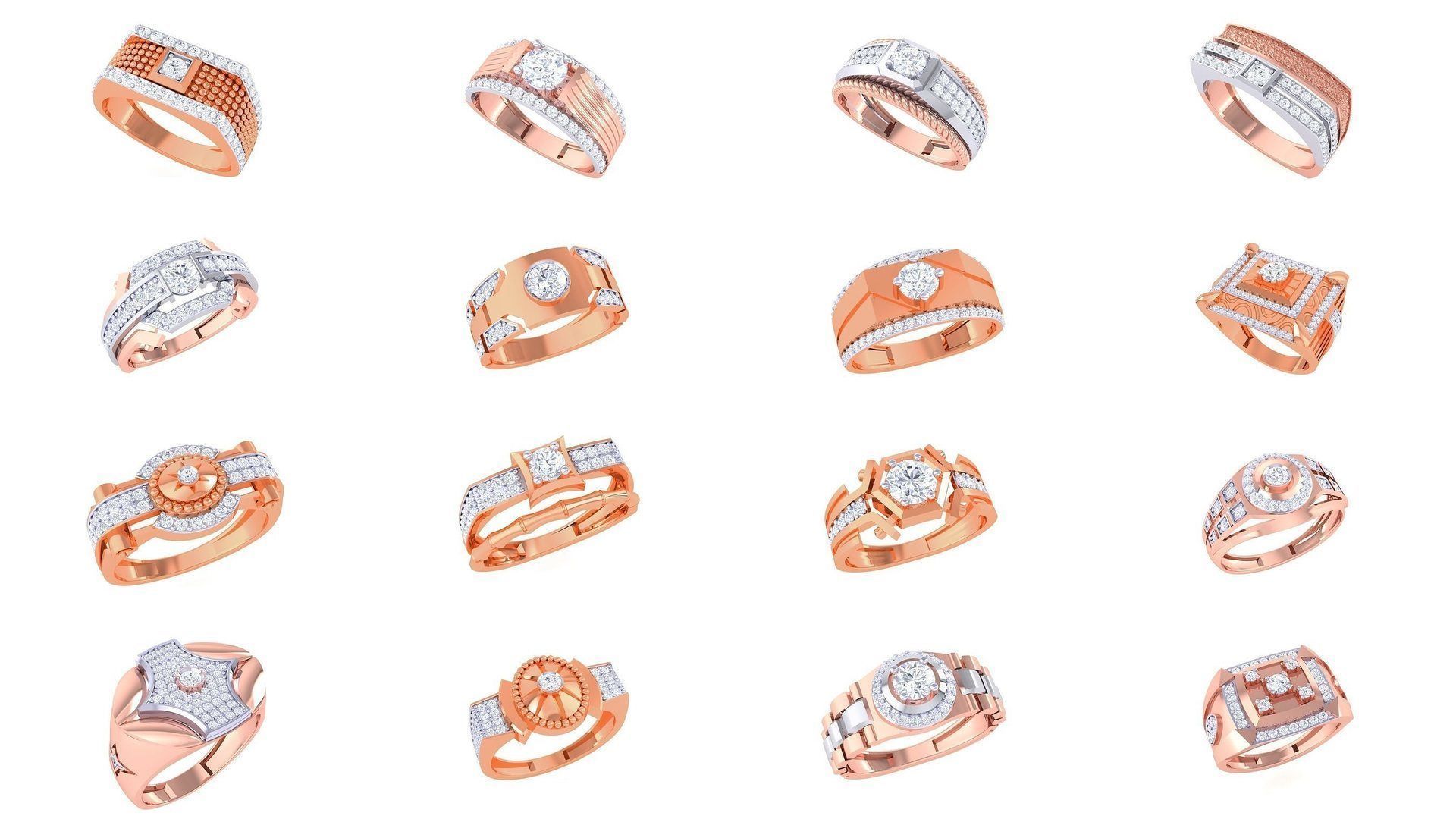 97 Solitaire Men Groom Gents Diamond Ring 3dm stl obj mtl 3mf  3D Model Collection_3