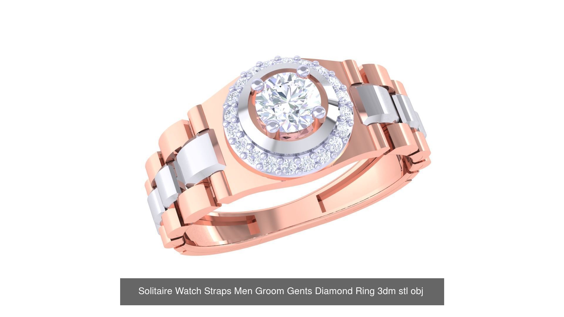 97 Solitaire Men Groom Gents Diamond Ring 3dm stl obj mtl 3mf  3D Model Collection_51