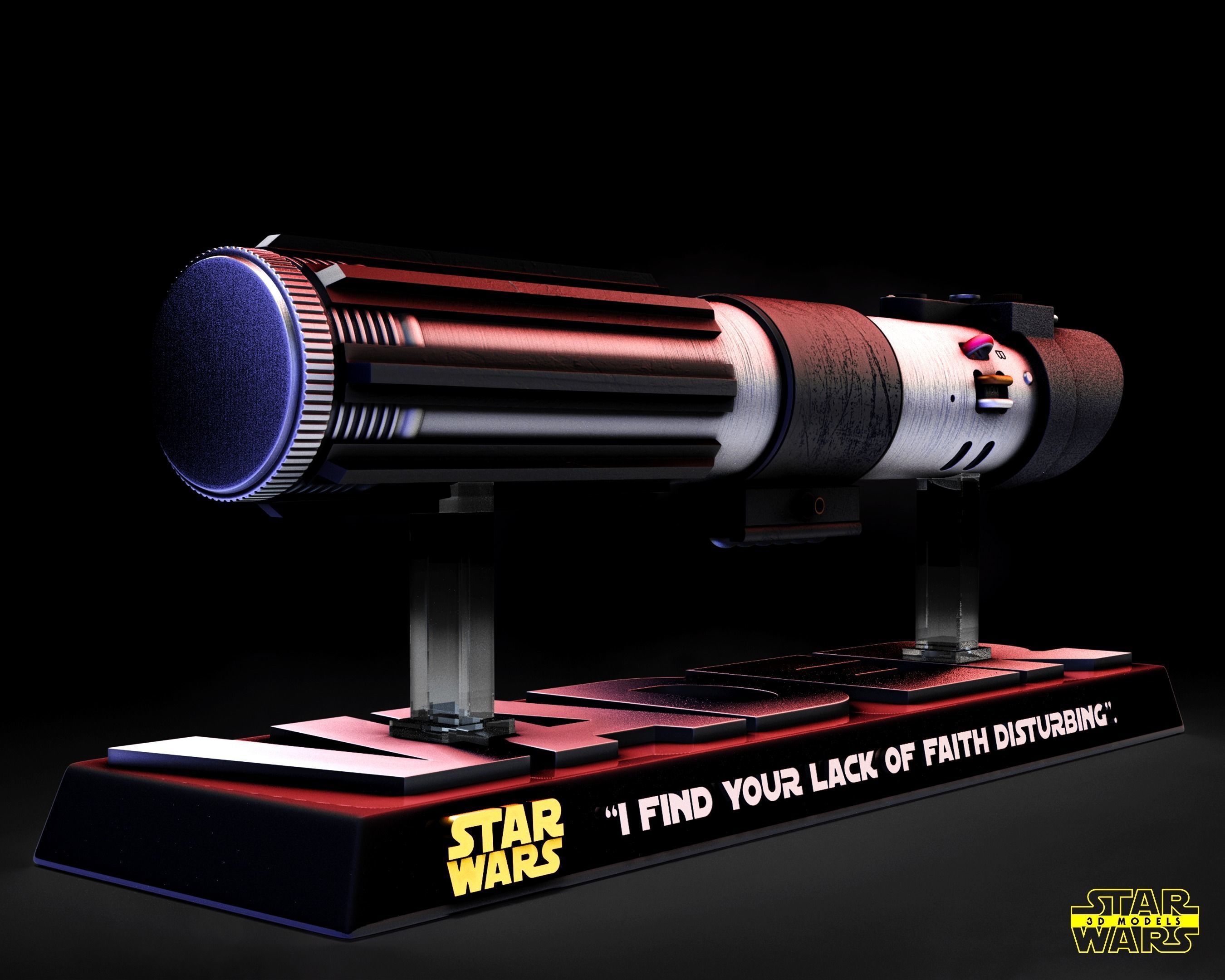 Darth Vader Lightsaber Sculpture Star Wars 3D Models 3D print model_3