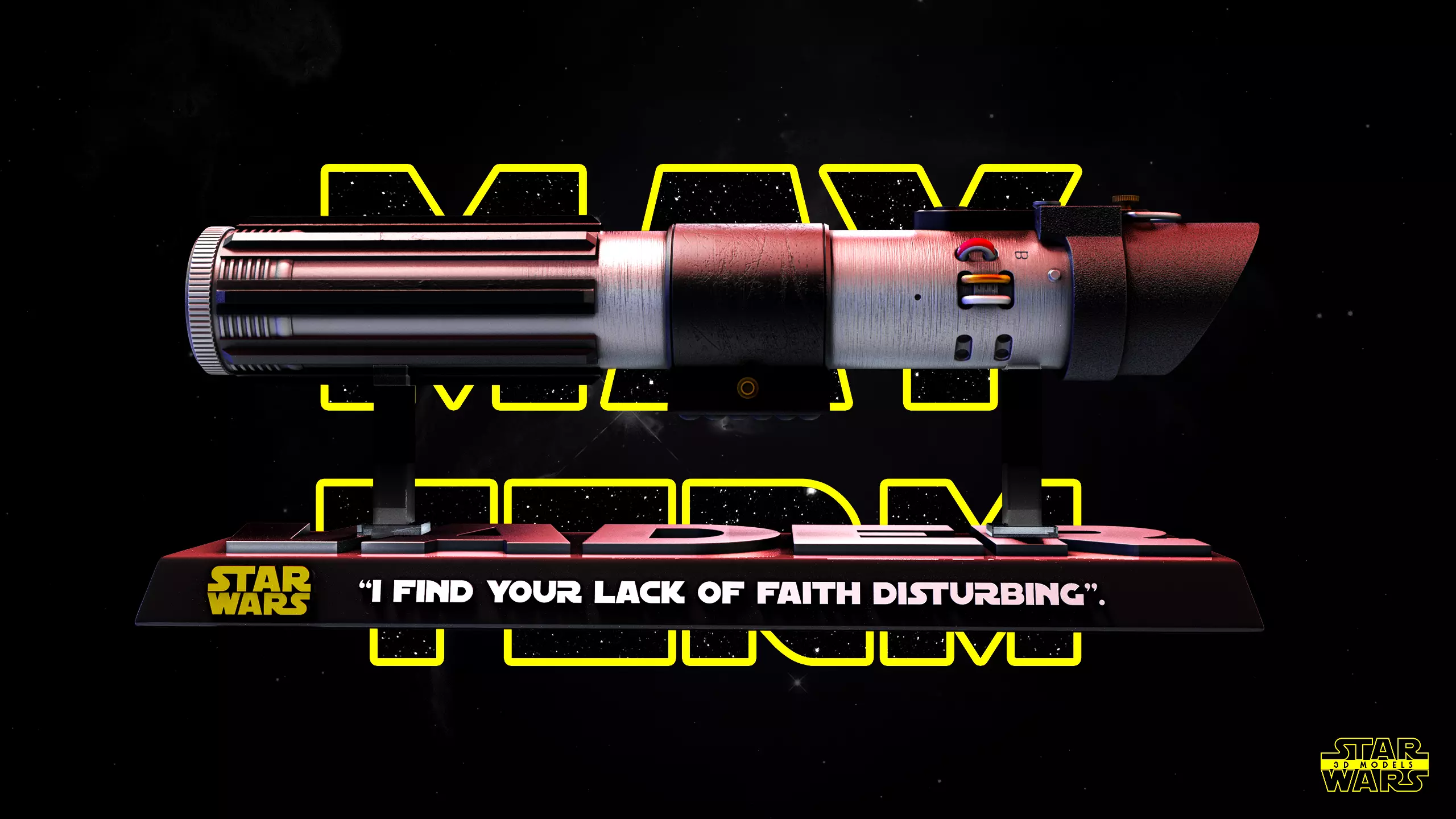 Darth Vader Lightsaber Sculpture Star Wars 3D Models 3D print model_0