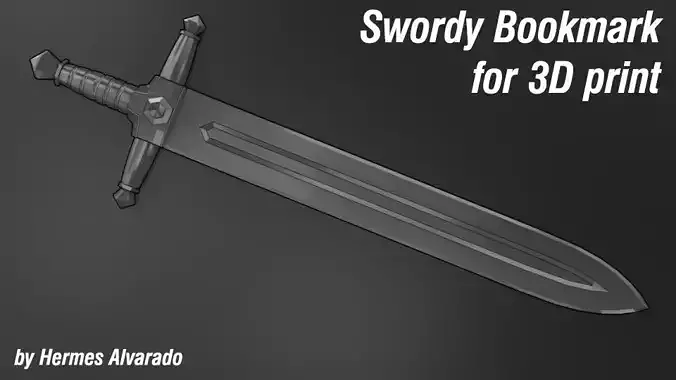 Swordy Bookmark for 3D Print