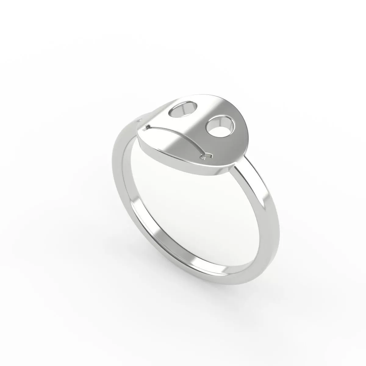 frown signet ring 3D print model