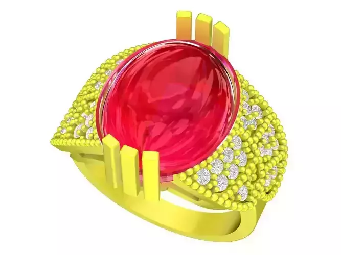 5446 diamond women ring oval ruby