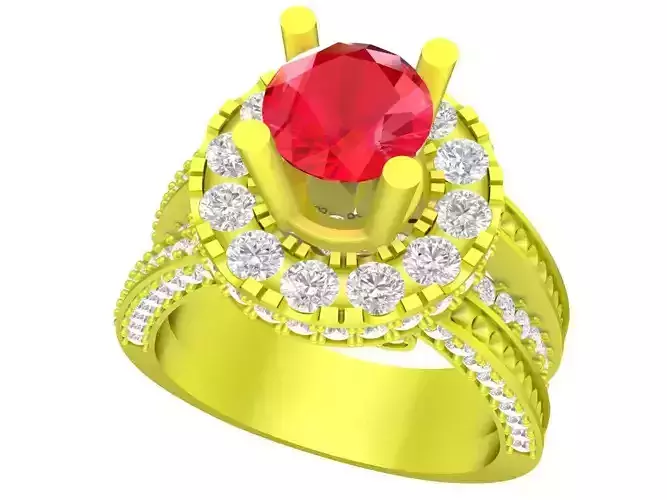 Diamond Women Ring Micro Prongs Cutter Halo 5449A