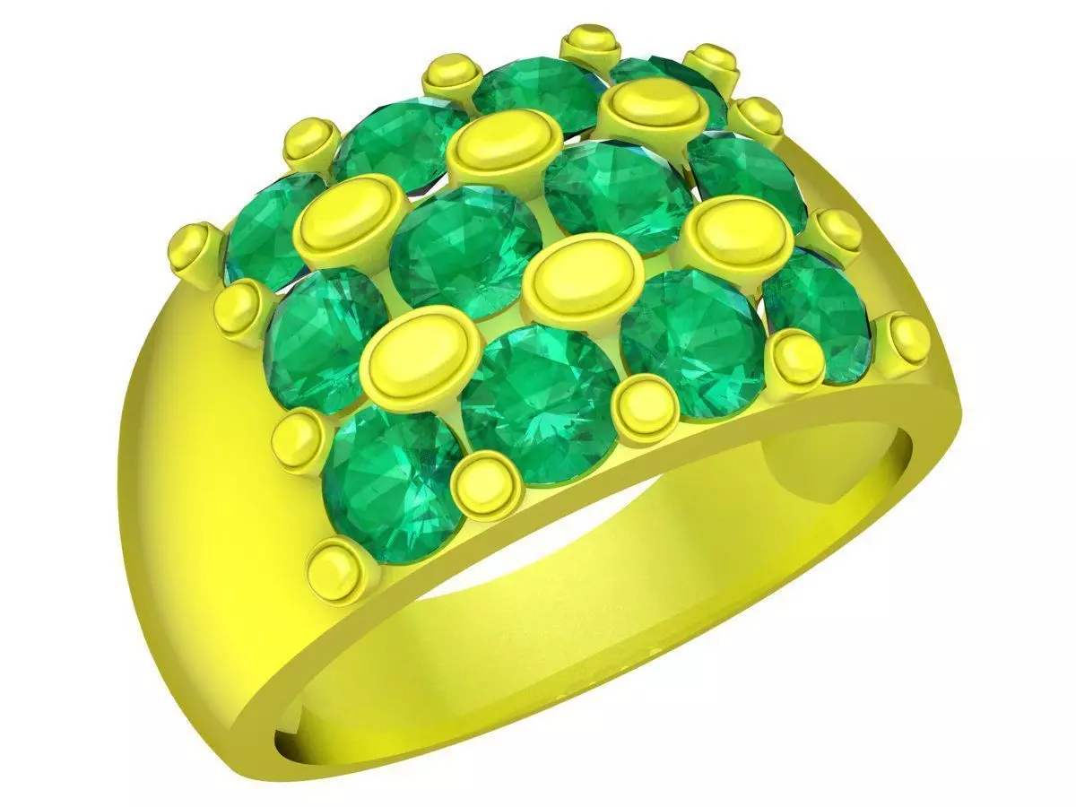 Diamond Women Fashion Band Ring 5450A 3D print model