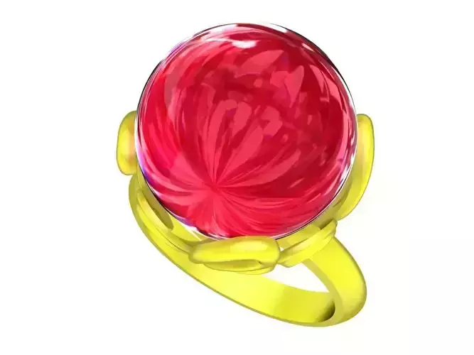 A5458 Pearl Women Fashion Ring 3D Print