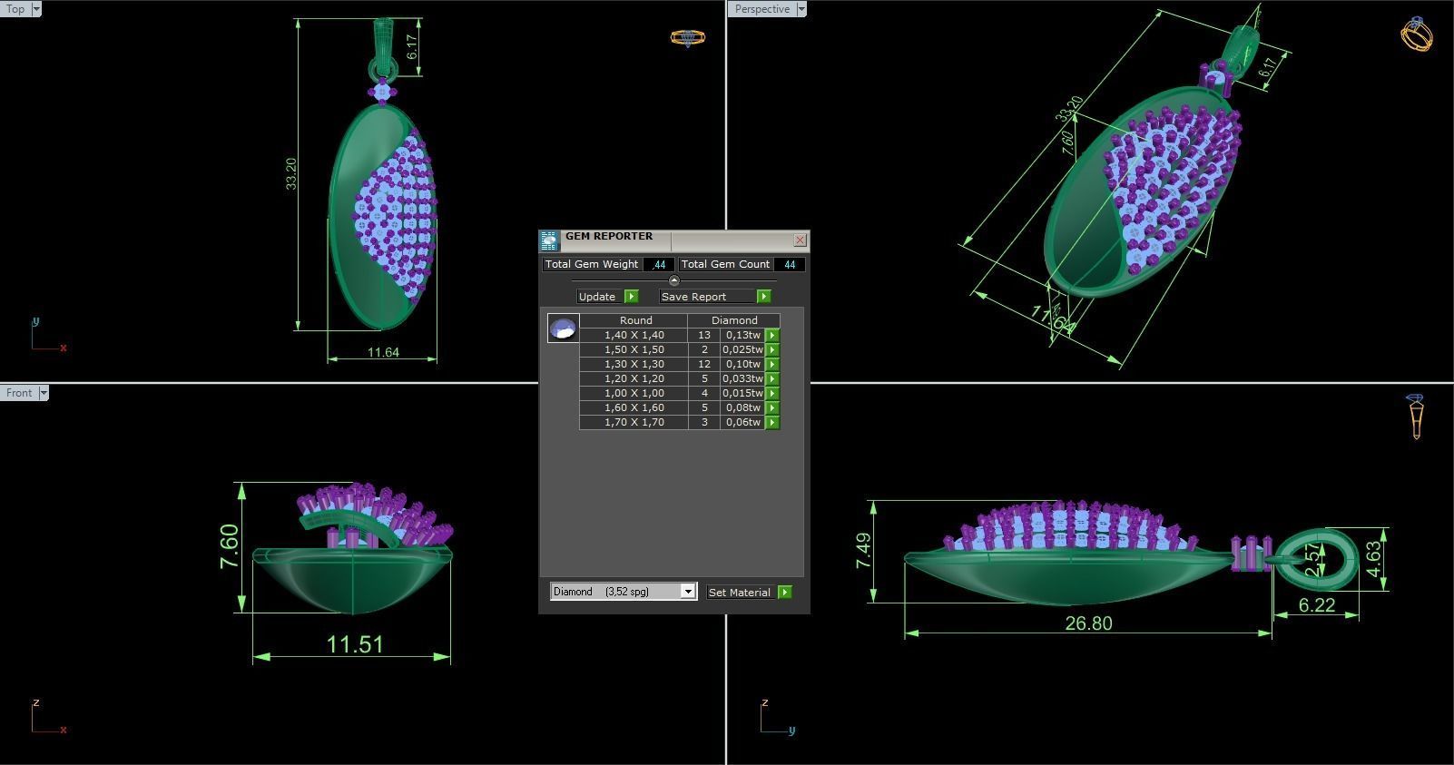 Pendant 726 3D print model_9