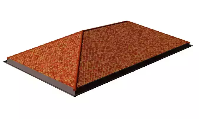 Hip roof  with clay tile 2302 3D model
