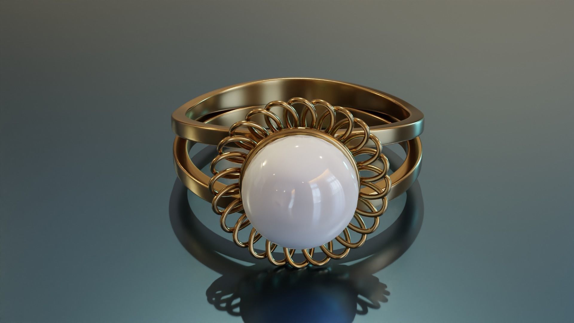 Pearl Ring 3D print model_3