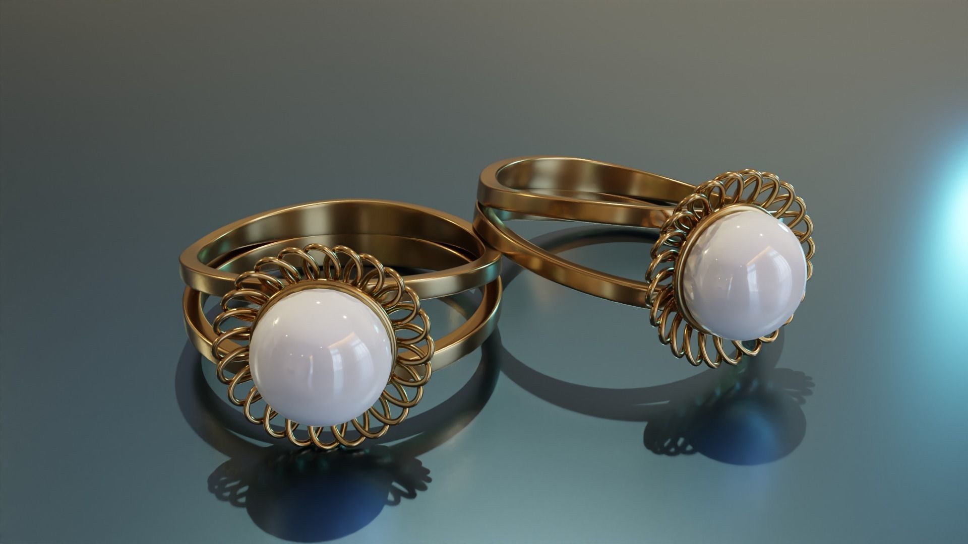 Pearl Ring 3D print model_1