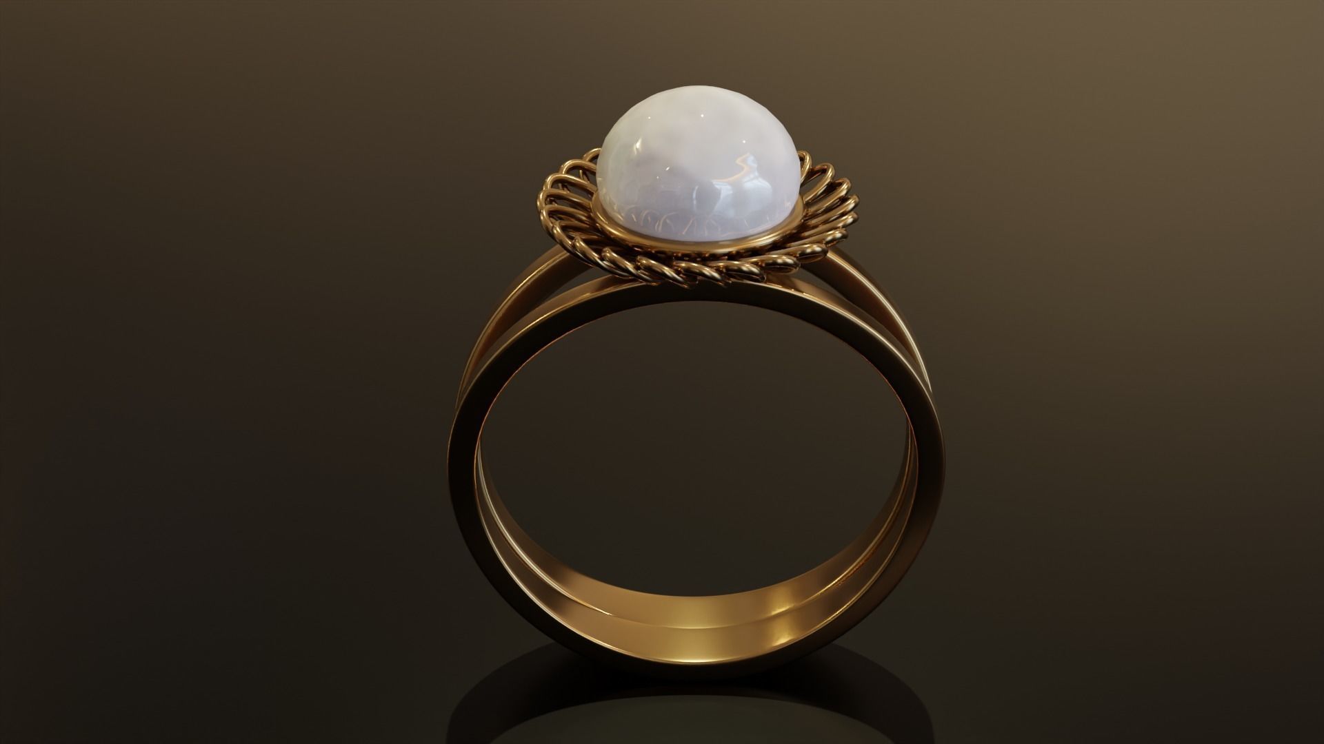 Pearl Ring 3D print model_2
