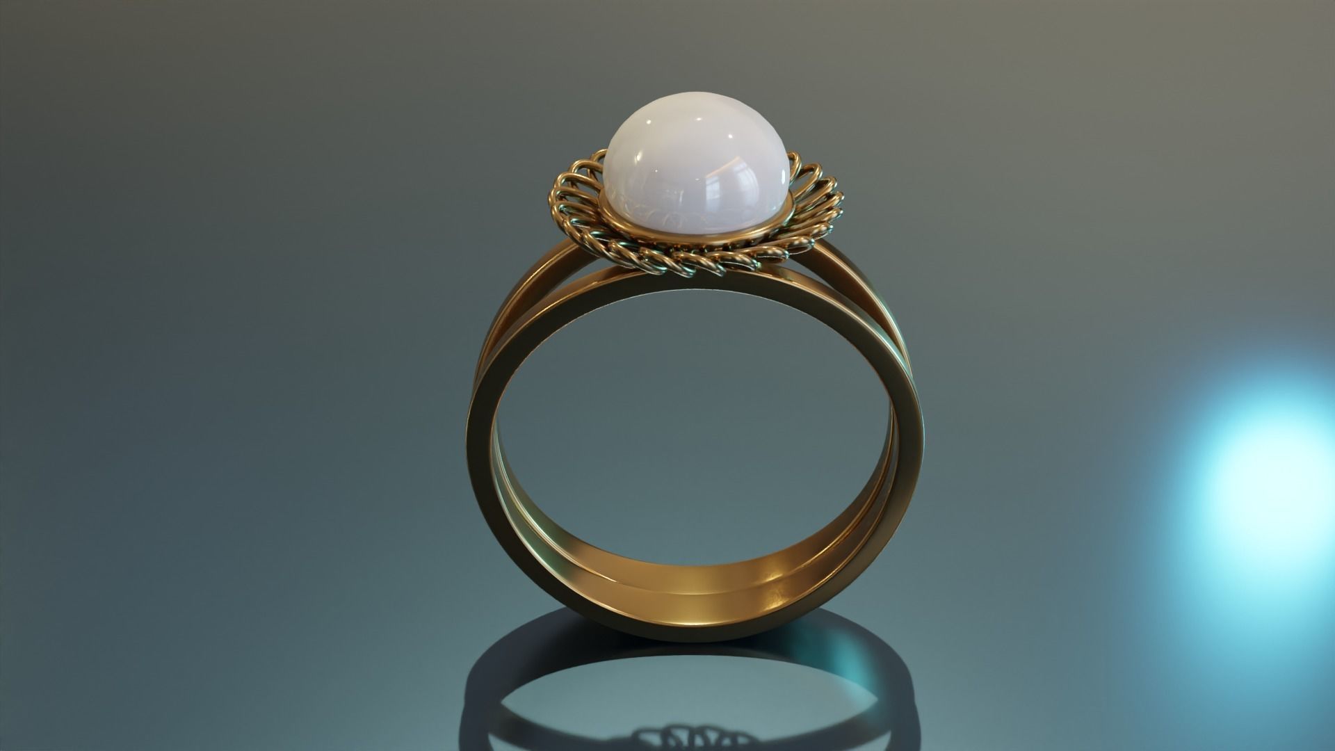 Pearl Ring 3D print model_5