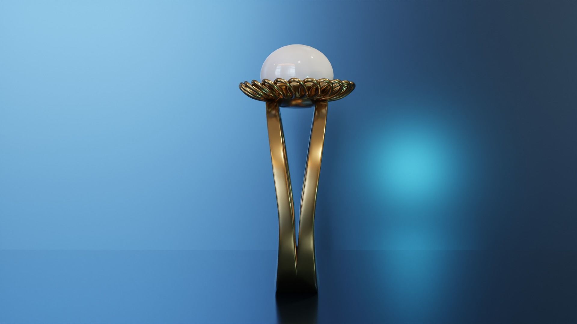 Pearl Ring 3D print model_6