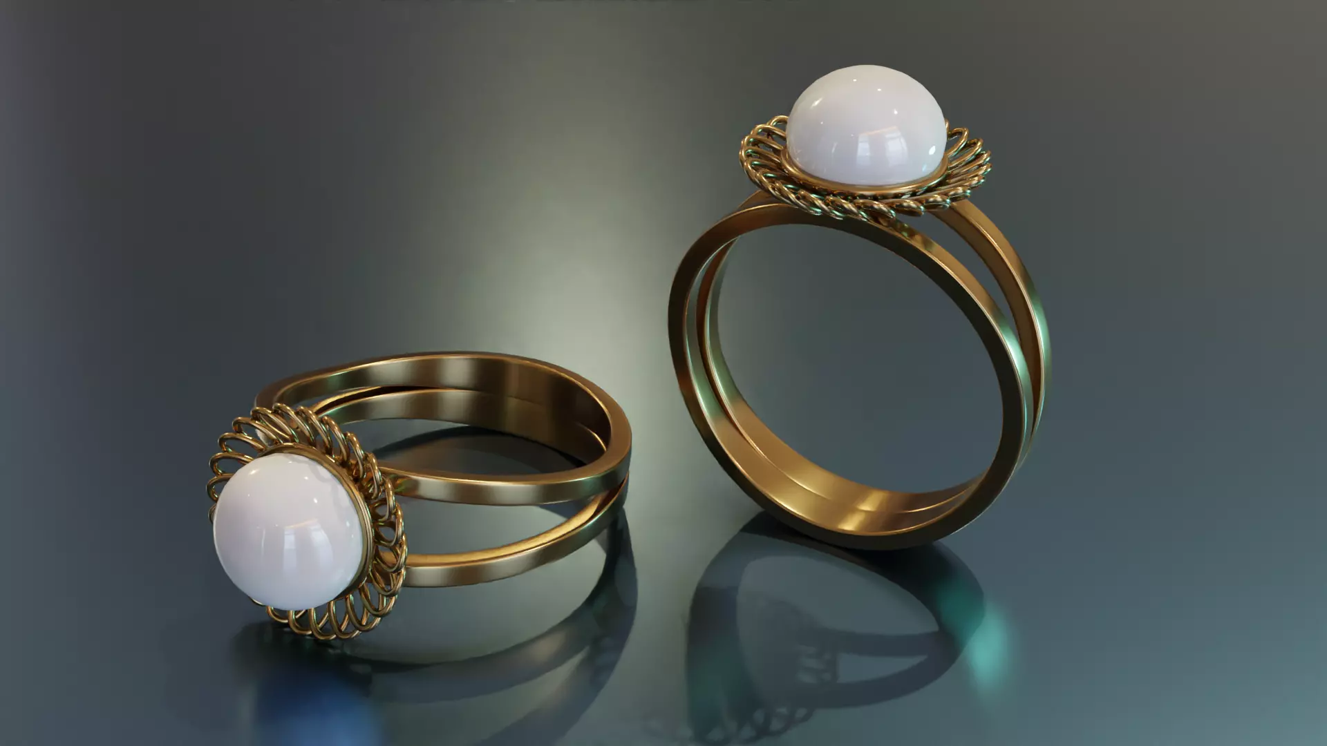 Pearl Ring 3D print model_0