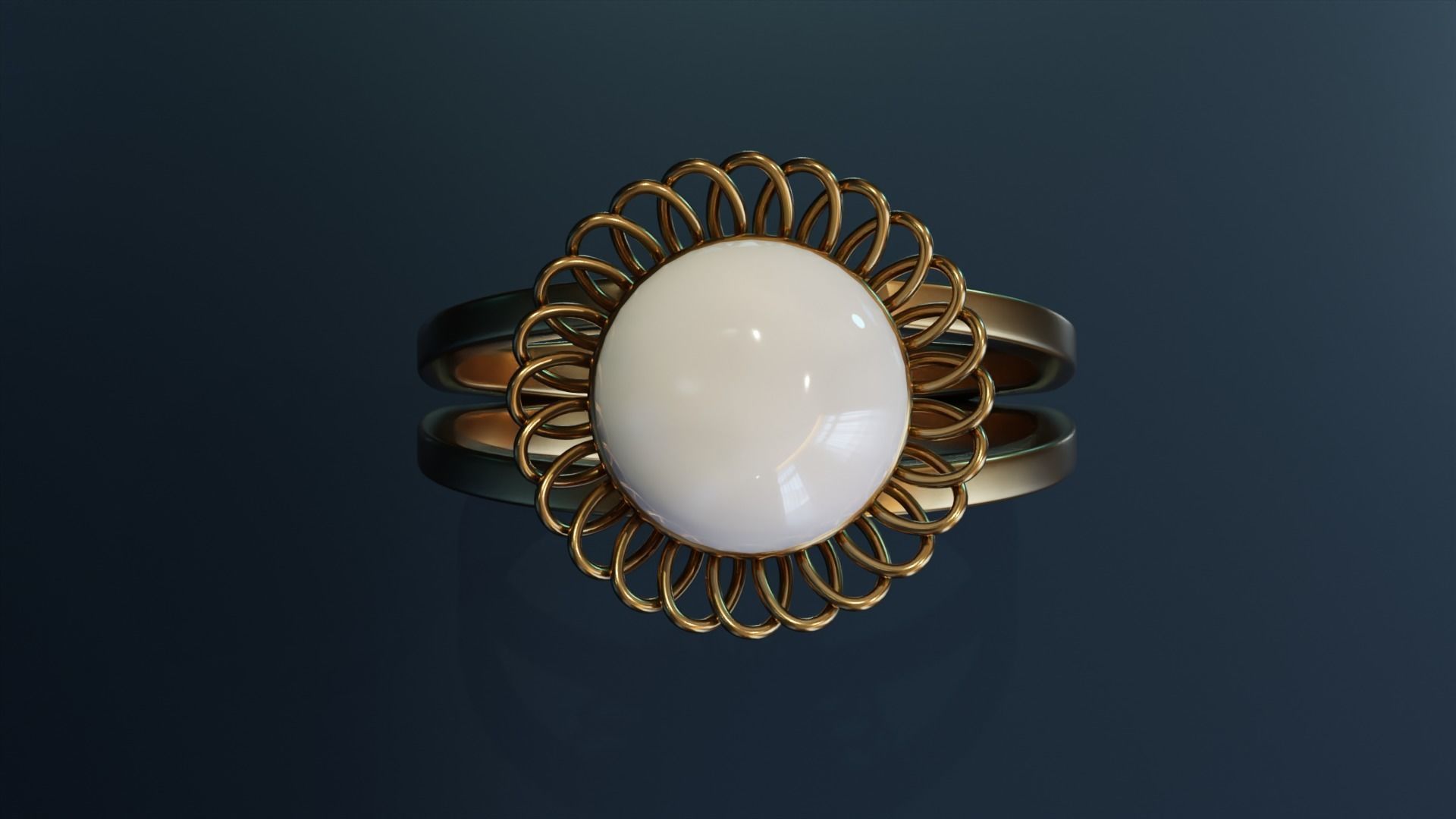 Pearl Ring 3D print model_7