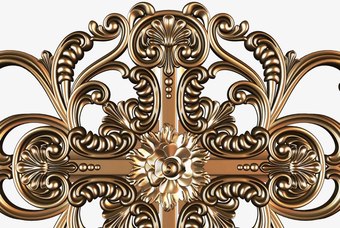 Carved decor ornament for cnc 3D model_4