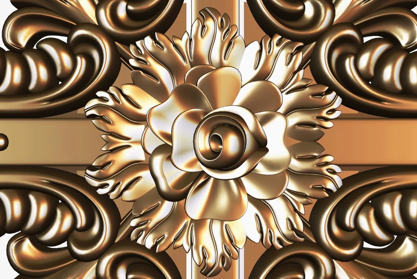 Carved decor ornament for cnc 3D model_8