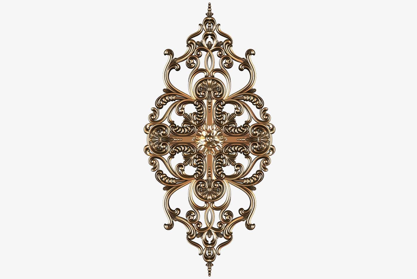 Carved decor ornament for cnc 3D model_1