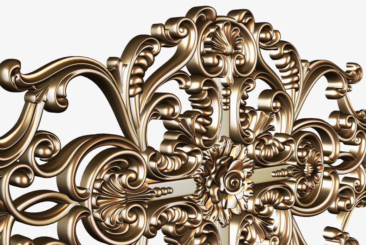 Carved decor ornament for cnc 3D model_5