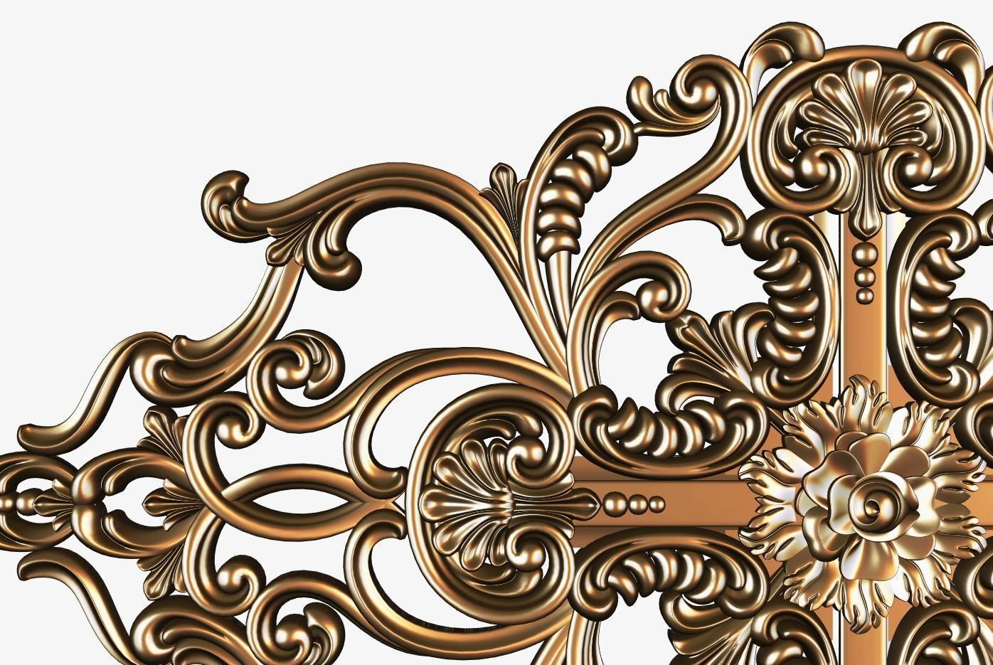 Carved decor ornament for cnc 3D model_3