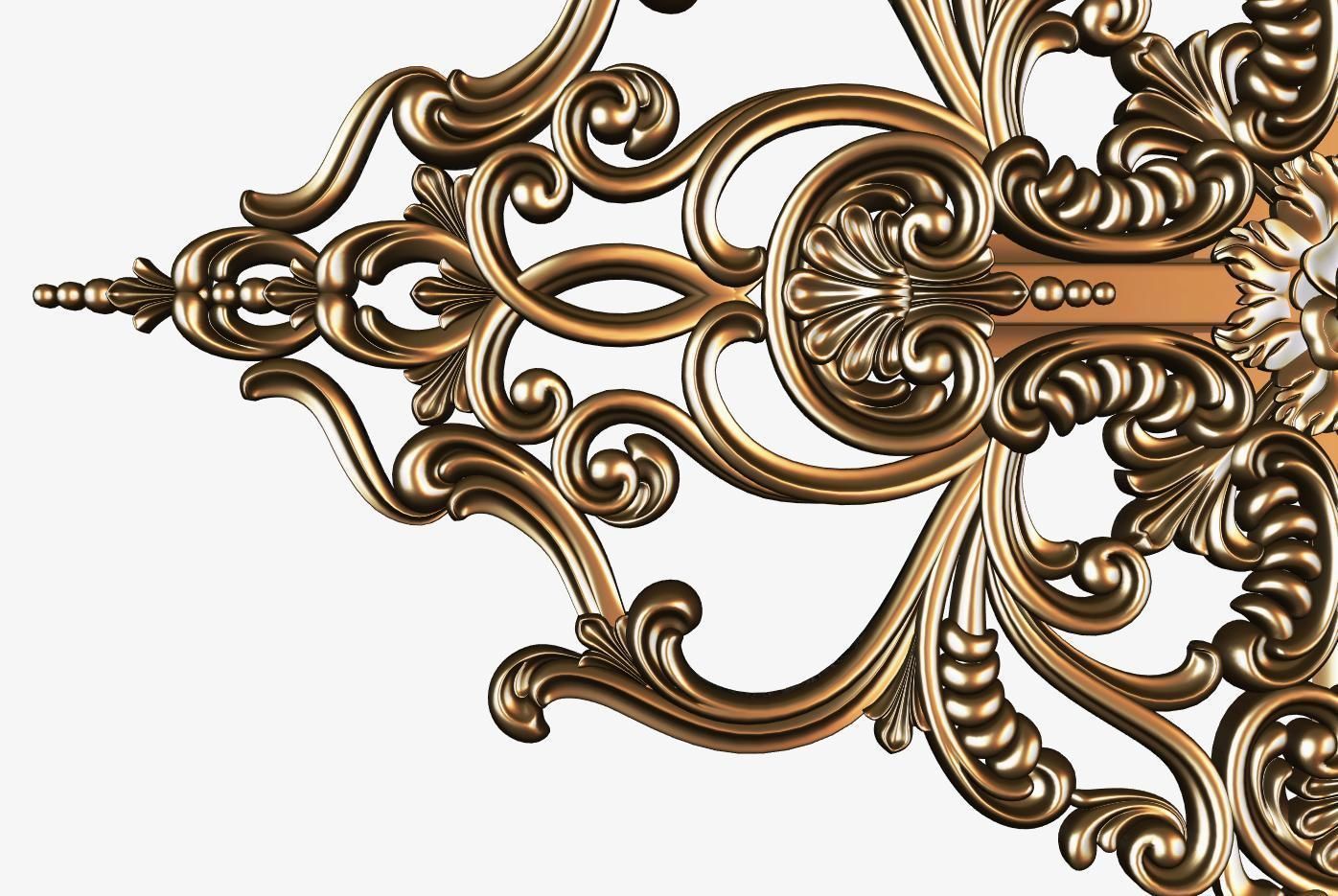 Carved decor ornament for cnc 3D model_2