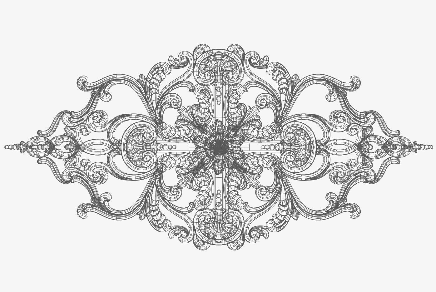 Carved decor ornament for cnc 3D model_9